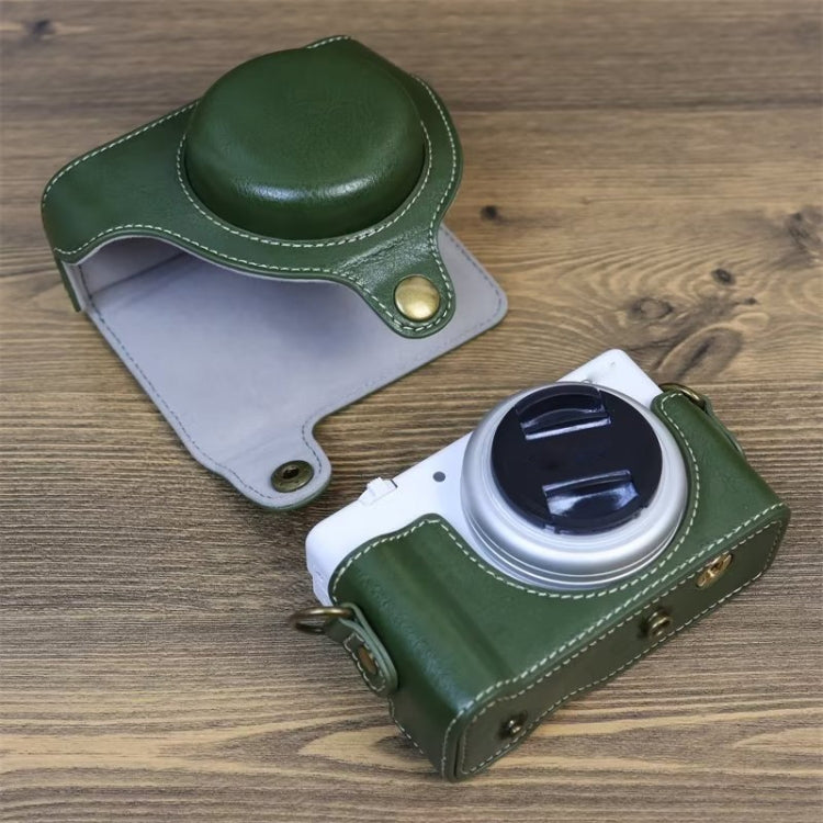 For Sony ZV-1F Vlog Camera Full Body Leather Camera Case Bag with Strap