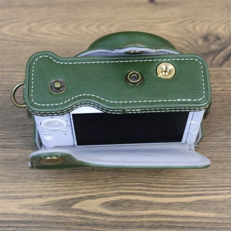 For Sony ZV-1F Vlog Camera Full Body Leather Camera Case Bag with Strap