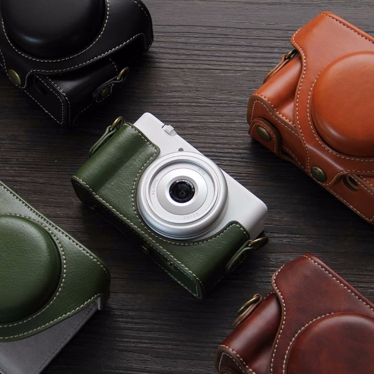 For Sony ZV-1F Vlog Camera Full Body Leather Camera Case Bag with Strap