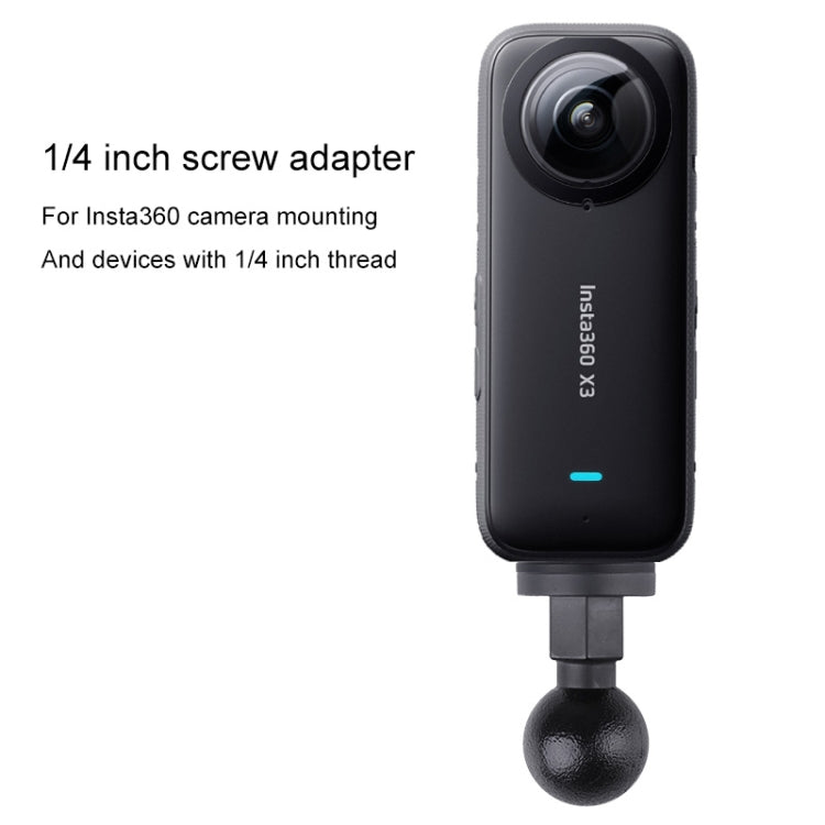 25mm 1/4 inch Screw ABS Ball Head Adapter Mount(Black)