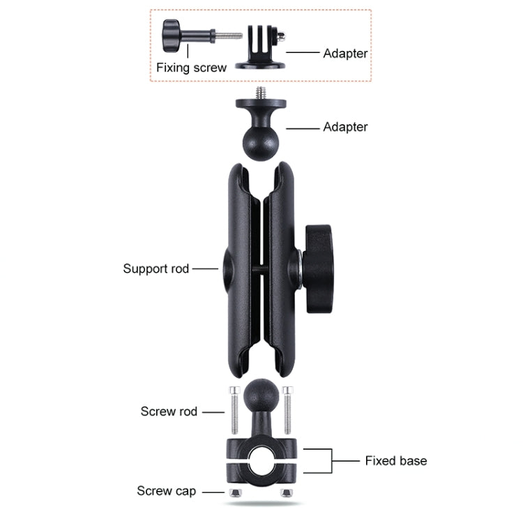 25mm Ballhead Car Front Seat Handlebar Fixed Mount Holder with Tripod Adapter & Screw for GoPro Hero11 Black / HERO10 Black /9 Black /8 Black /7 /6 /5 /5 Session /4 Session /4 /3+ /3 /2 /1, DJI Osmo Action and Other Action Cameras