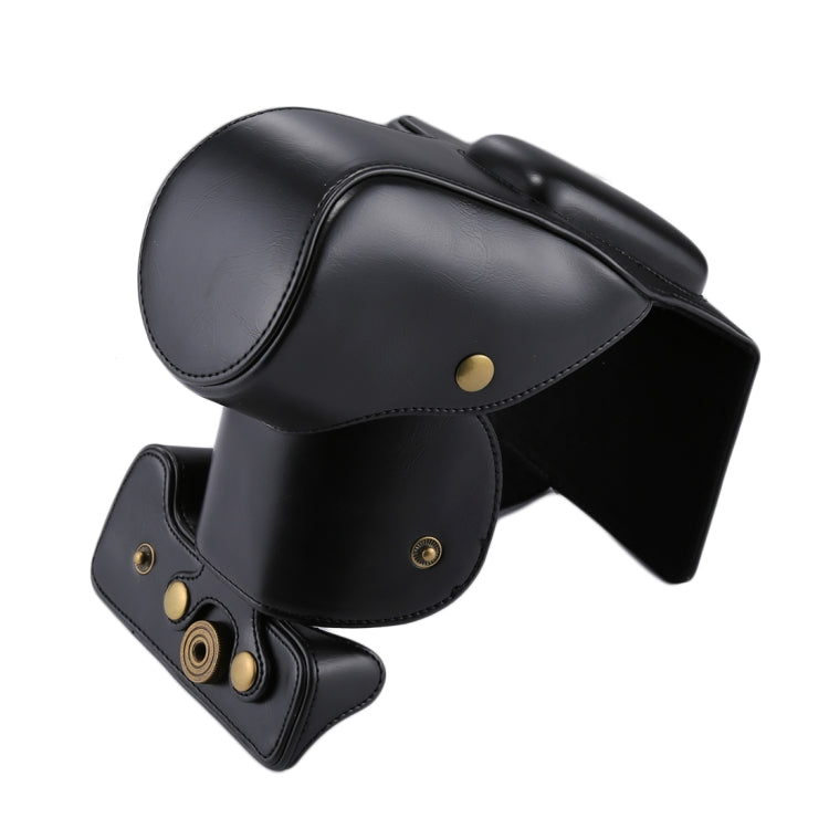 Full Body Camera PU Leather Case Bag for Canon EOS 200D (18-55mm Lens)