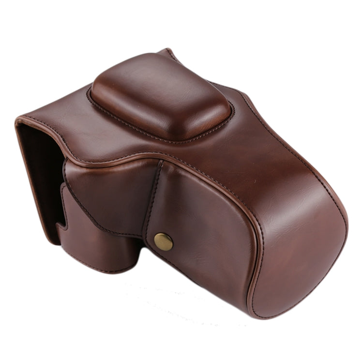 Full Body Camera PU Leather Case Bag for Canon EOS 200D (18-55mm Lens)