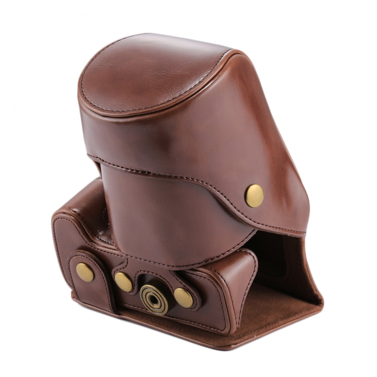 Full Body Camera PU Leather Case Bag for Canon EOS 200D (18-55mm Lens)