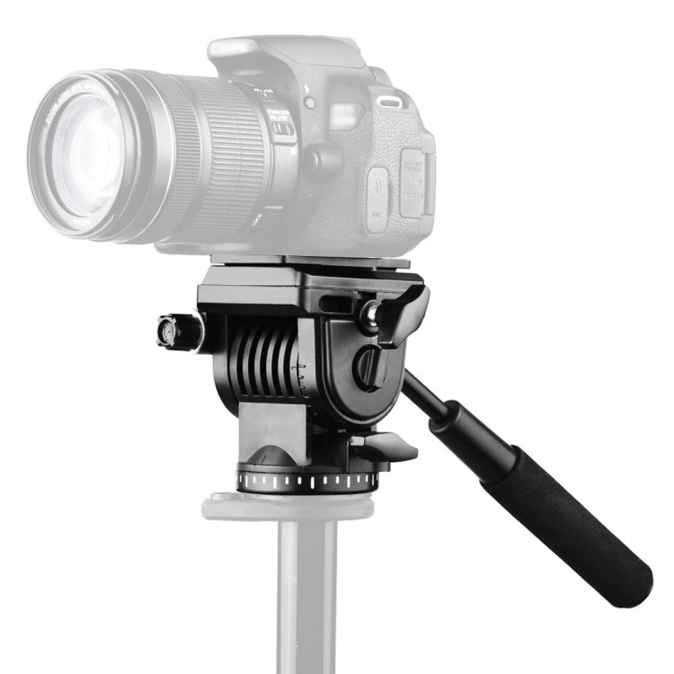 Plastic Heavy Duty Video Camera Three-Dimensional Tripod Action Fluid Drag Head with Sliding Plate for DSLR & SLR Cameras(Black)