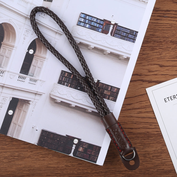 Weave Style Wrist Strap Grip PU Leather Hand Strap for DSLR / SLR Cameras (Coffee)