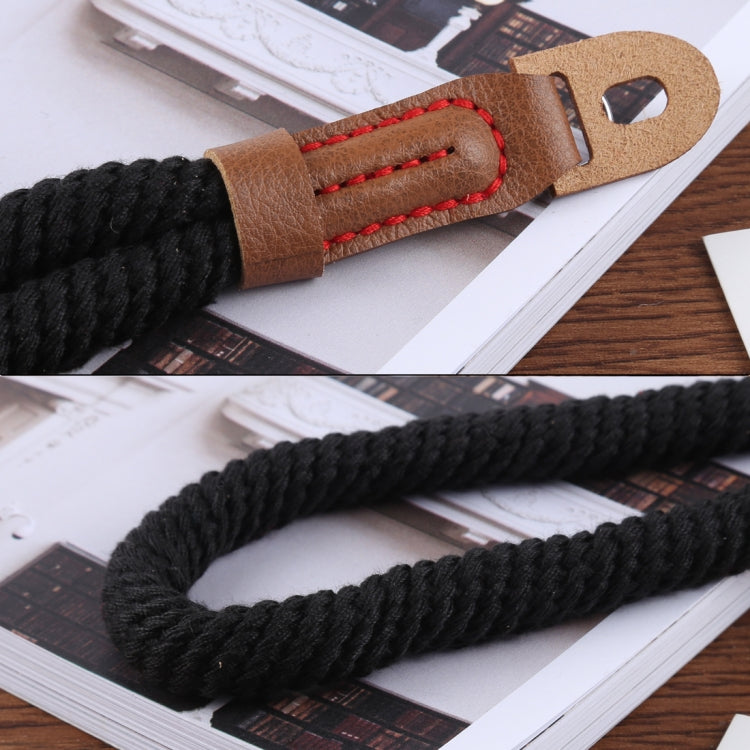 Vintage Cotton Soft Hand Strap Grip Wrist Strap for DSLR / SLR Cameras (Black)