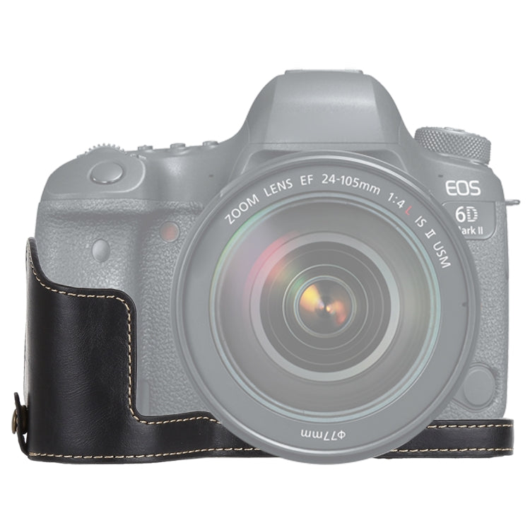 1/4 inch Thread PU Leather Camera Half Case Base for Canon EOS 6D / 6D Mark II