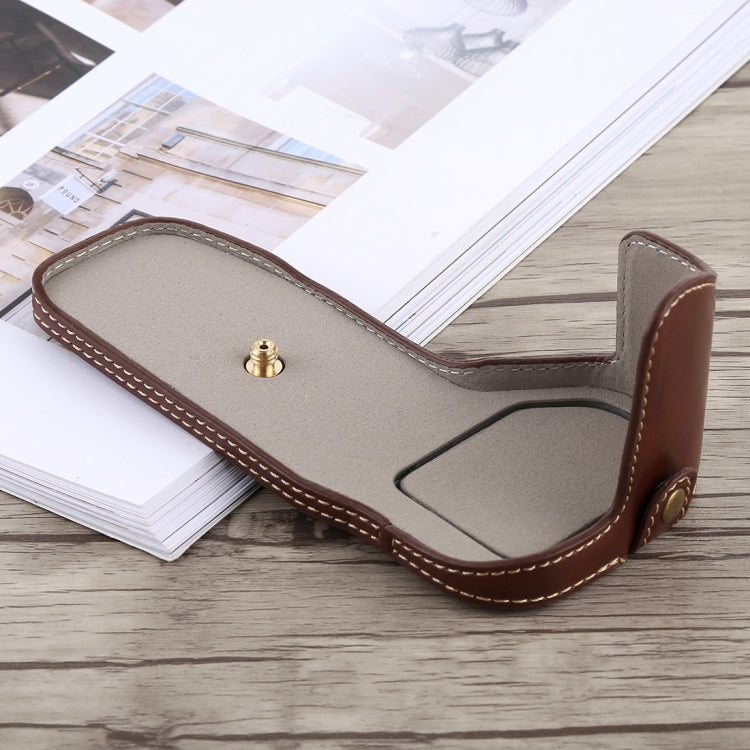 1/4 inch Thread PU Leather Camera Half Case Base for Canon EOS 6D / 6D Mark II