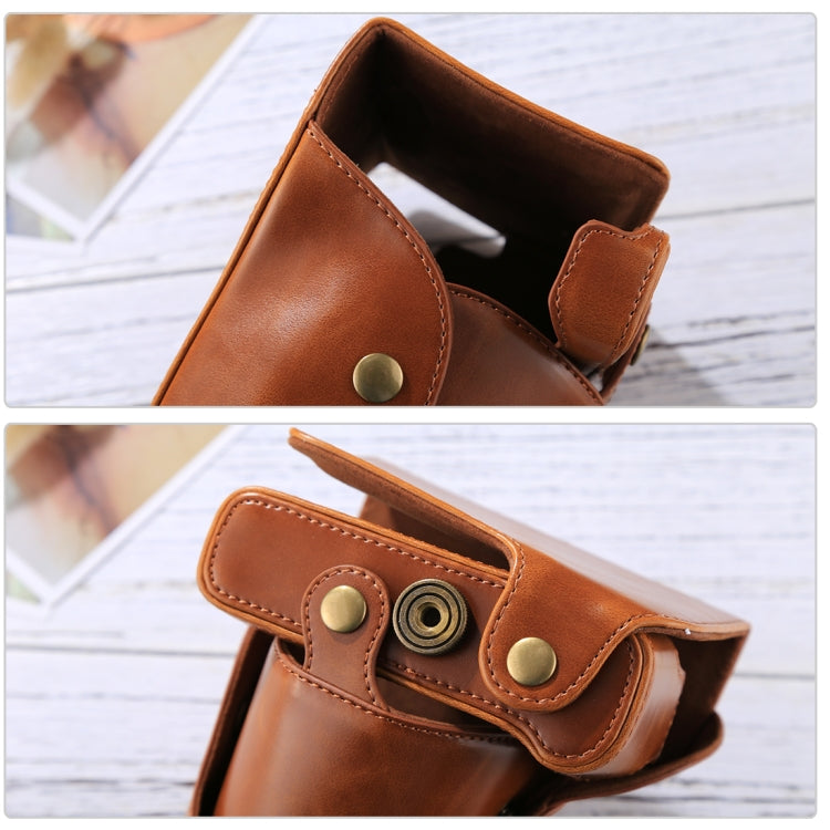 Full Body Camera PU Leather Case Bag with Strap for FUJIFILM X-E3 (18-55mm / XF 23mm Lens)