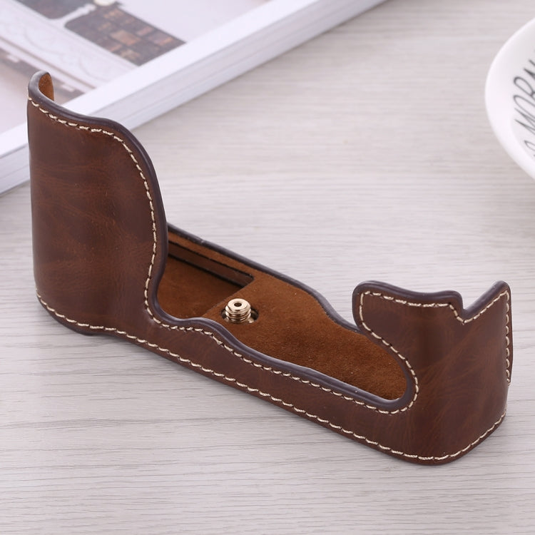 1/4 inch Thread PU Leather Camera Half Case Base for FUJIFILM X-A5 / X-A20