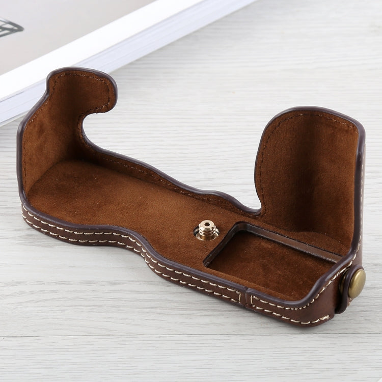 1/4 inch Thread PU Leather Camera Half Case Base for FUJIFILM X-A5 / X-A20