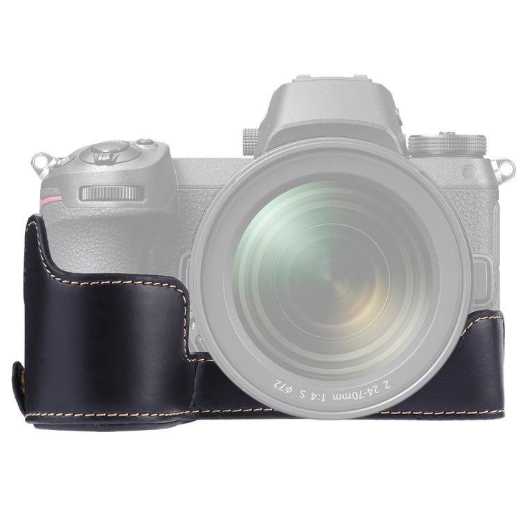 1/4 inch Thread PU Leather Camera Half Case Base for Nikon Z6 / Z7