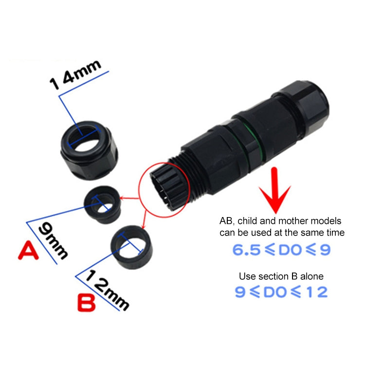 XY-16 IP68 Waterproof 3 Pin Straight Cable Connector