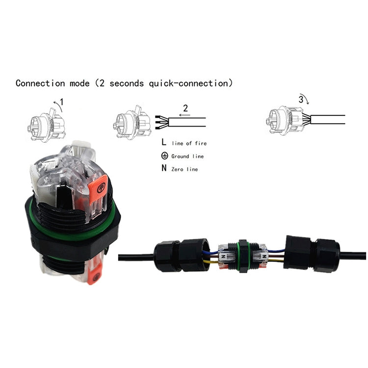 XY-16 IP68 Waterproof 3 Pin Straight Cable Connector