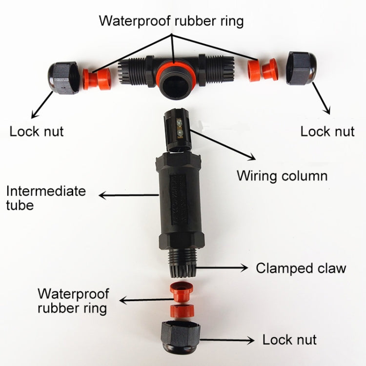 XY25 IP68 Waterproof 3 Pin T-type Cable Connector
