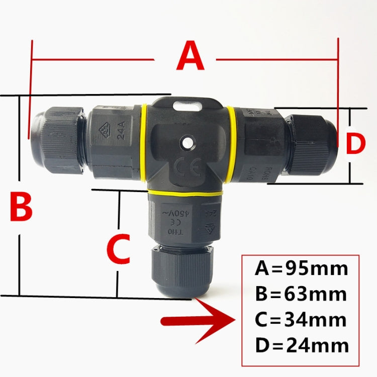 XYT21 IP68 Waterproof 3 Pin T-type Cable Connector
