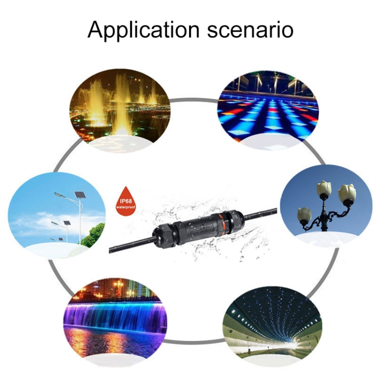 XY20 IP68 Waterproof 3 Pin Straight Cable Connector