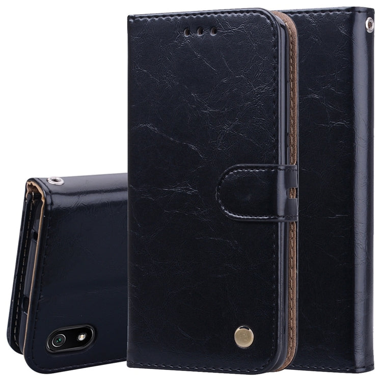 Business Style Oil Wax Texture Horizontal Flip Leather Case for Xiaomi Redmi 7A, with Holder & Card Slots & Wallet