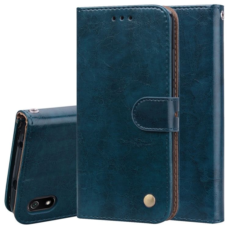 Business Style Oil Wax Texture Horizontal Flip Leather Case for Xiaomi Redmi 7A, with Holder & Card Slots & Wallet