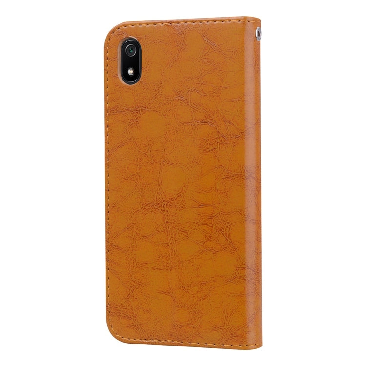 Business Style Oil Wax Texture Horizontal Flip Leather Case for Xiaomi Redmi 7A, with Holder & Card Slots & Wallet