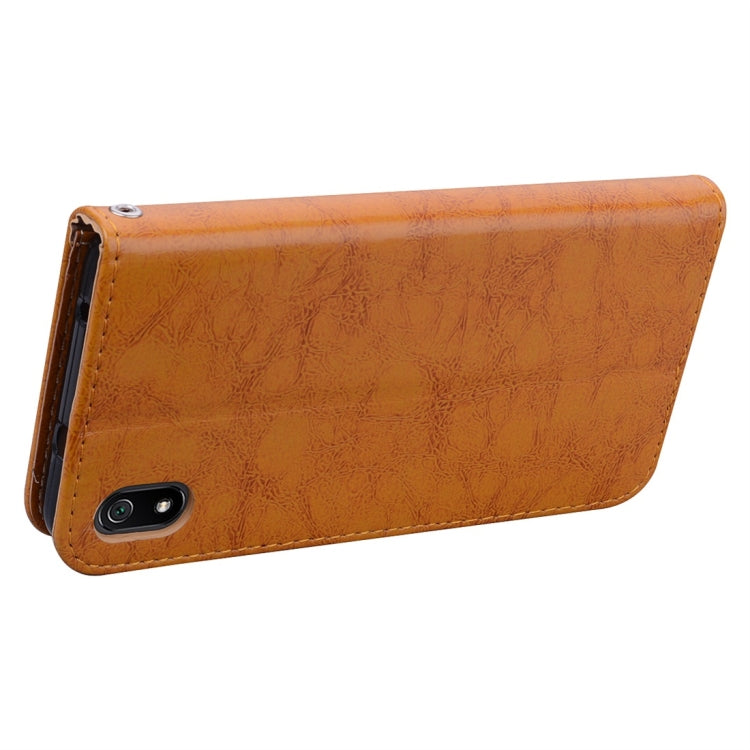 Business Style Oil Wax Texture Horizontal Flip Leather Case for Xiaomi Redmi 7A, with Holder & Card Slots & Wallet
