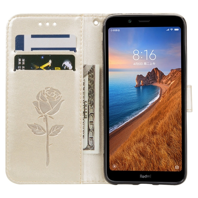 Rose Embossed Horizontal Flip PU Leather Case with Holder & Card Slots & Wallet for Xiaomi Redmi 7A