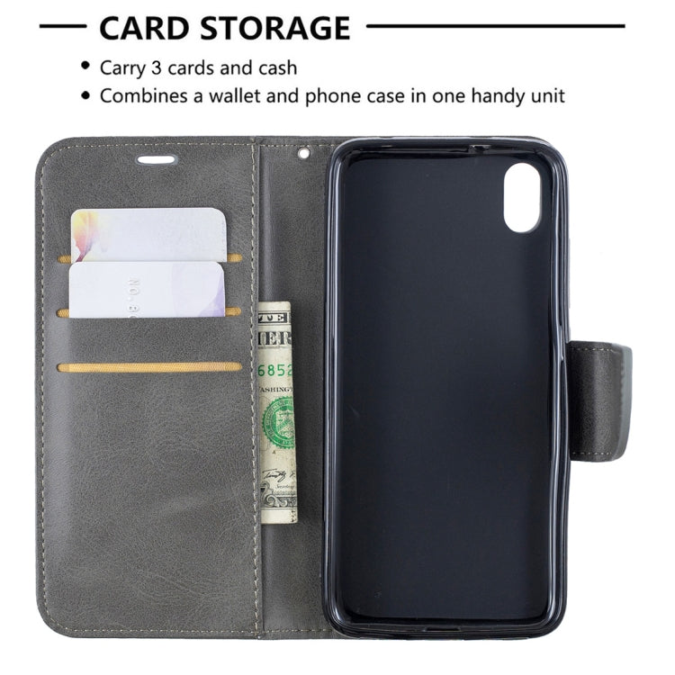 Retro Lambskin Texture Pure Color Horizontal Flip PU Leather Case with Holder & Card Slots & Wallet & Lanyard for Xiaomi Redmi 7A