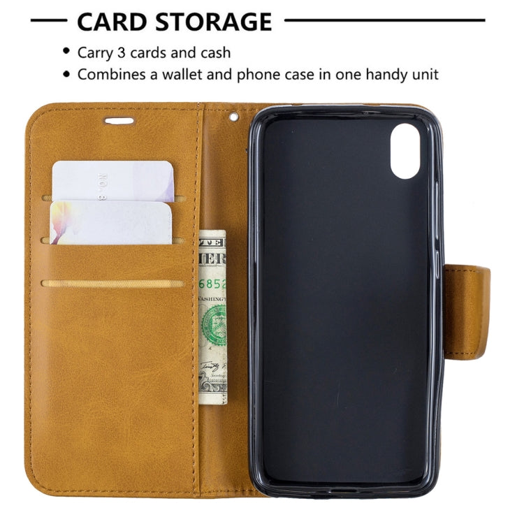 Retro Lambskin Texture Pure Color Horizontal Flip PU Leather Case with Holder & Card Slots & Wallet & Lanyard for Xiaomi Redmi 7A