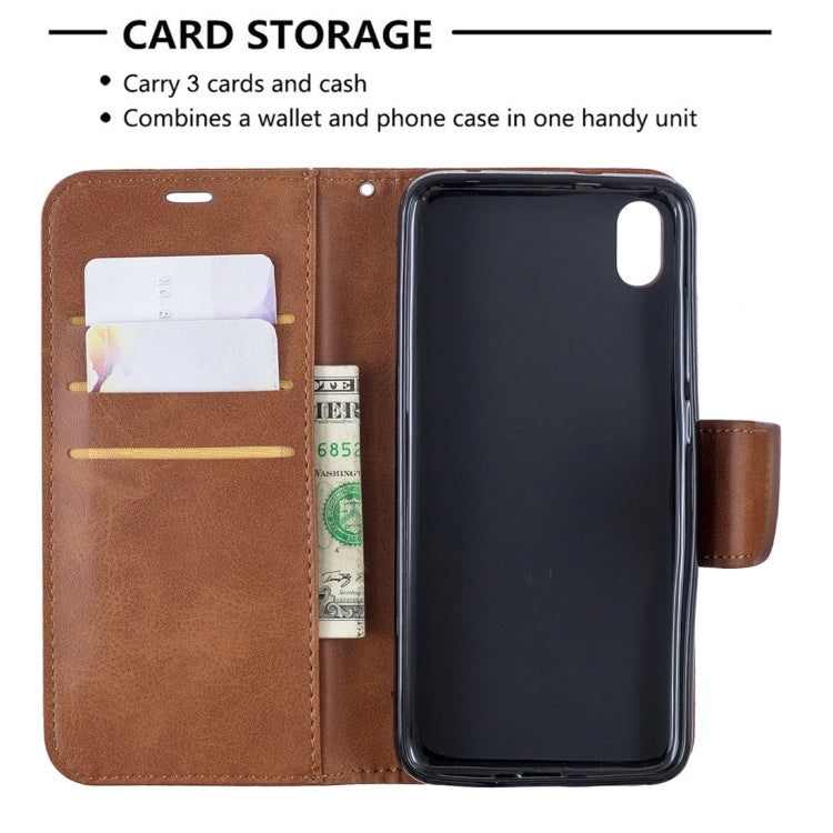 Retro Lambskin Texture Pure Color Horizontal Flip PU Leather Case with Holder & Card Slots & Wallet & Lanyard for Xiaomi Redmi 7A