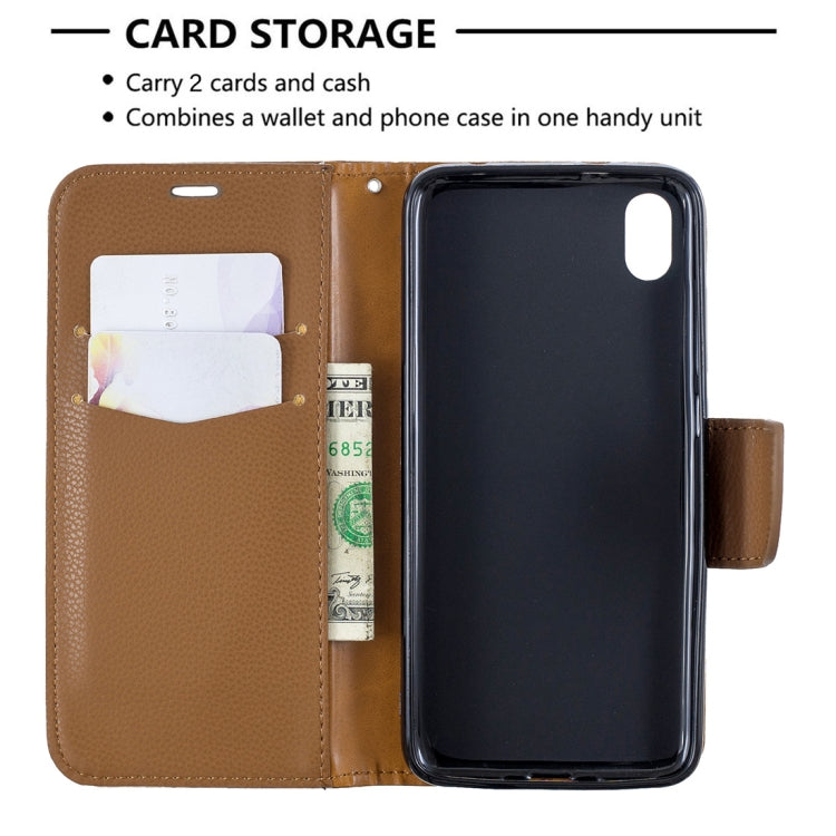 Litchi Texture Pure Color Horizontal Flip PU Leather Case with Holder & Card Slots & Wallet & Lanyard for Xiaomi Redmi 7A