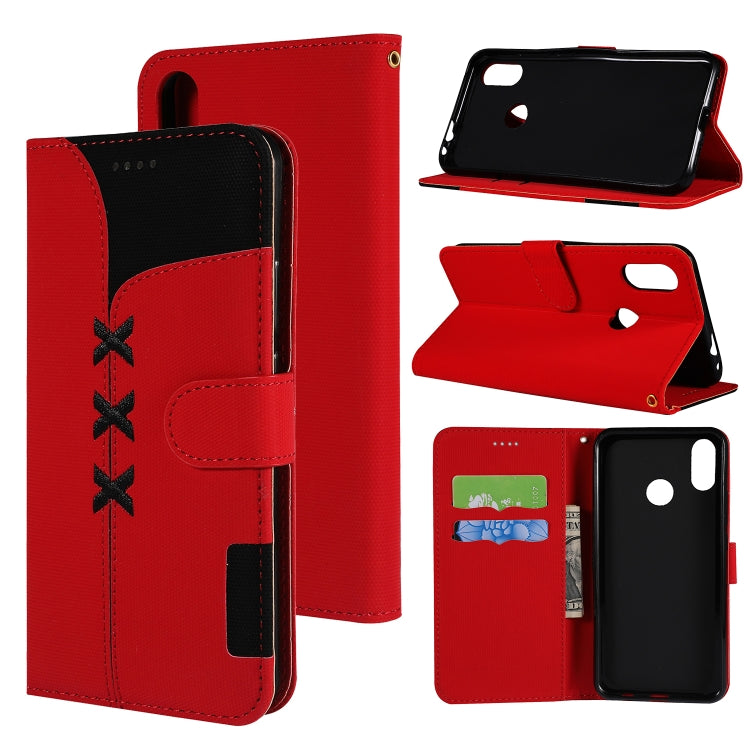 Fabric Stitching Embroidery Horizontal Flip Leather Case With Holder & Card Slots & Wallet for Xiaomi Redmi Note 7