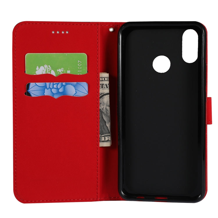 Fabric Stitching Embroidery Horizontal Flip Leather Case With Holder & Card Slots & Wallet for Xiaomi Redmi Note 7