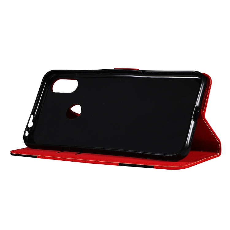 Fabric Stitching Embroidery Horizontal Flip Leather Case With Holder & Card Slots & Wallet for Xiaomi Redmi Note 7