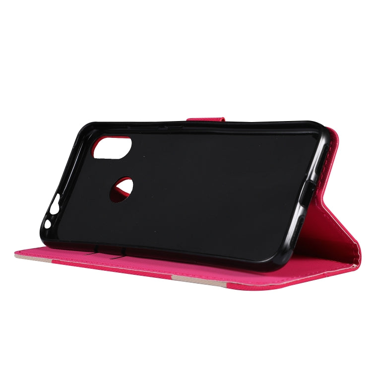 Fabric Stitching Embroidery Horizontal Flip Leather Case With Holder & Card Slots & Wallet for Xiaomi Redmi Note 7