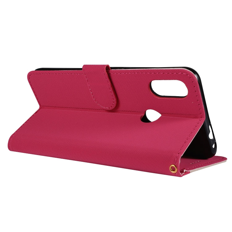 Fabric Stitching Embroidery Horizontal Flip Leather Case With Holder & Card Slots & Wallet for Xiaomi Redmi Note 7