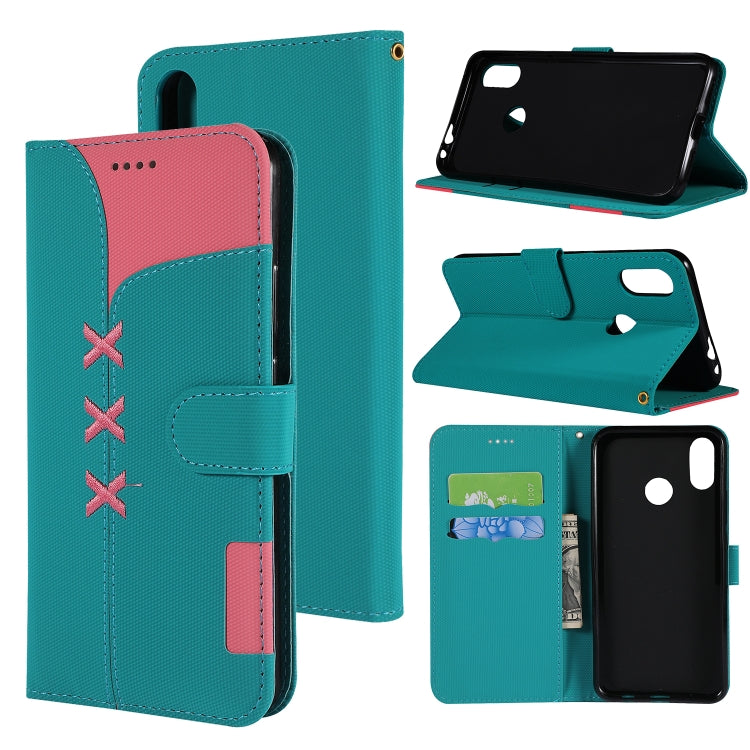 Fabric Stitching Embroidery Horizontal Flip Leather Case With Holder & Card Slots & Wallet for Xiaomi Redmi Note 7