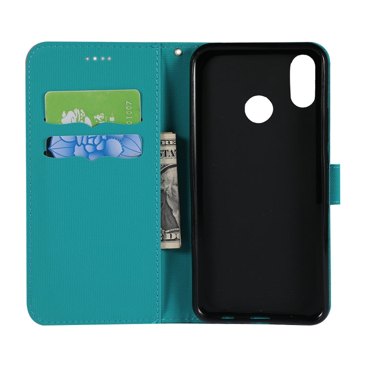 Fabric Stitching Embroidery Horizontal Flip Leather Case With Holder & Card Slots & Wallet for Xiaomi Redmi Note 7