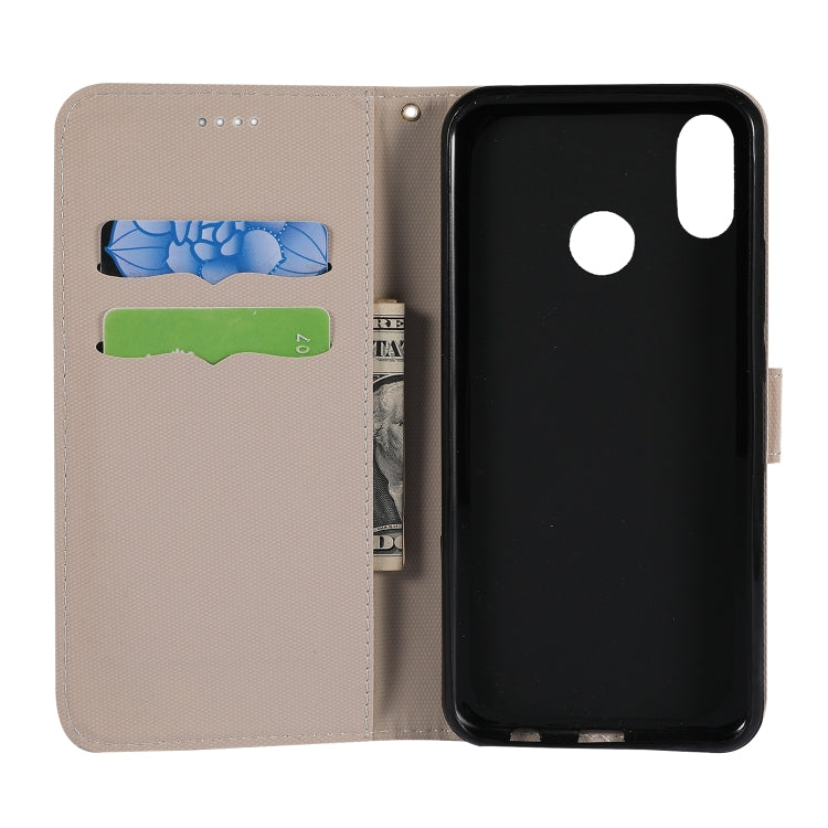 Fabric Stitching Embroidery Horizontal Flip Leather Case With Holder & Card Slots & Wallet for Xiaomi Redmi Note 7