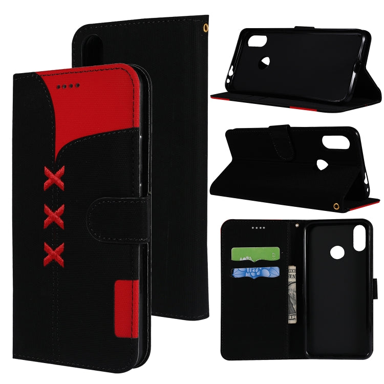 Fabric Stitching Embroidery Horizontal Flip Leather Case With Holder & Card Slots & Wallet for Xiaomi Redmi Note 7