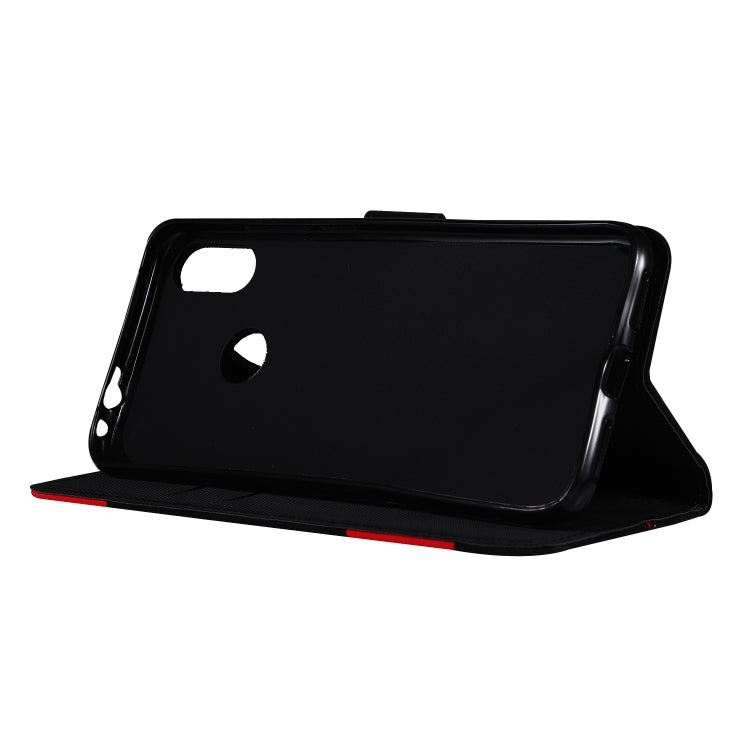 Fabric Stitching Embroidery Horizontal Flip Leather Case With Holder & Card Slots & Wallet for Xiaomi Redmi Note 7