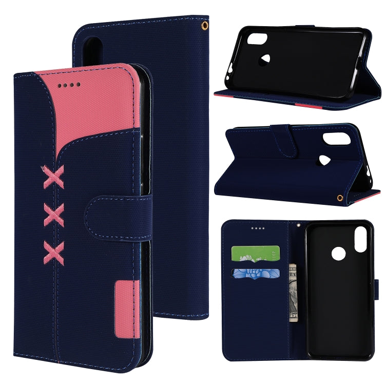 Fabric Stitching Embroidery Horizontal Flip Leather Case With Holder & Card Slots & Wallet for Xiaomi Redmi Note 7