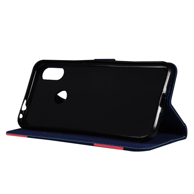 Fabric Stitching Embroidery Horizontal Flip Leather Case With Holder & Card Slots & Wallet for Xiaomi Redmi Note 7