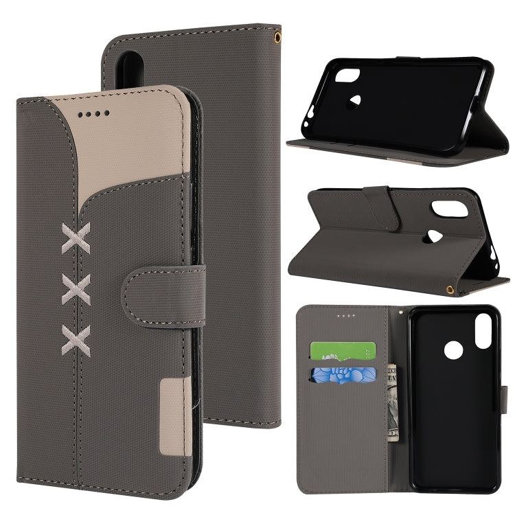 Fabric Stitching Embroidery Horizontal Flip Leather Case With Holder & Card Slots & Wallet for Xiaomi Redmi Note 7