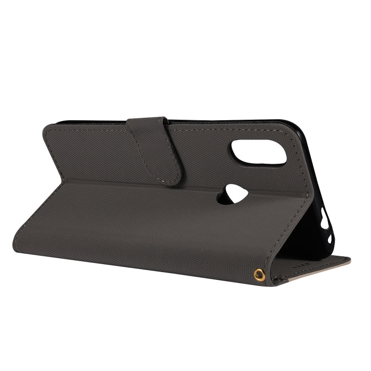 Fabric Stitching Embroidery Horizontal Flip Leather Case With Holder & Card Slots & Wallet for Xiaomi Redmi Note 7