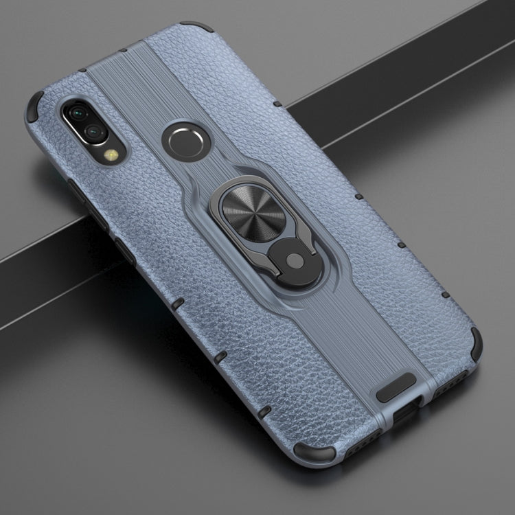 Litchi Texture PC + TPU Combination Case with Magnetic Ring Holder For Xiaomi Redmi 7