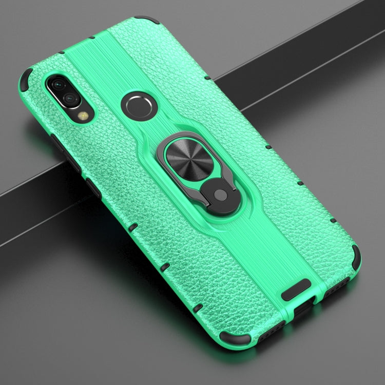 Litchi Texture PC + TPU Combination Case with Magnetic Ring Holder For Xiaomi Redmi 7