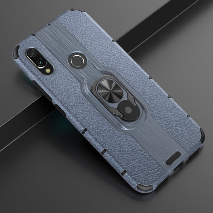 Litchi Texture PC + TPU Combination Case with Magnetic Ring Holder For Xiaomi Redmi Note 7