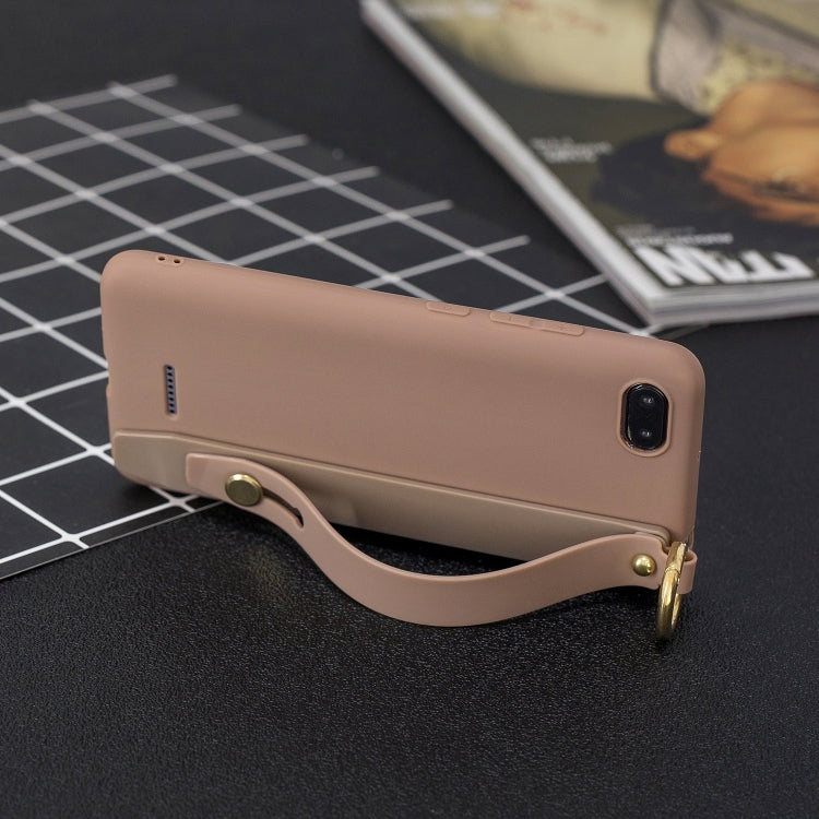 Shockproof Solid Color TPU Case with Wristband For Xiaomi Redmi 6A