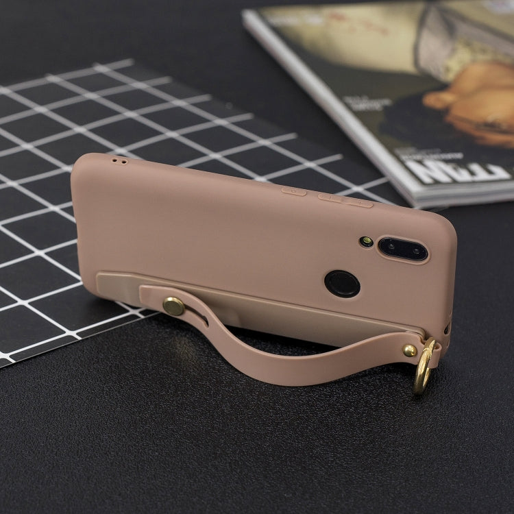 Shockproof Solid Color TPU Case with Wristband For Xiaomi Redmi 7